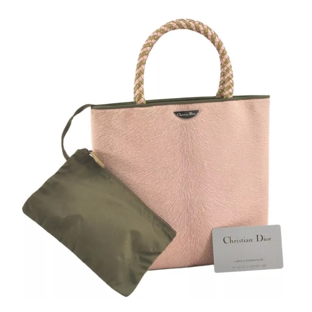 Dior Pink and Green Tote Bags with Nautical Rope Handles